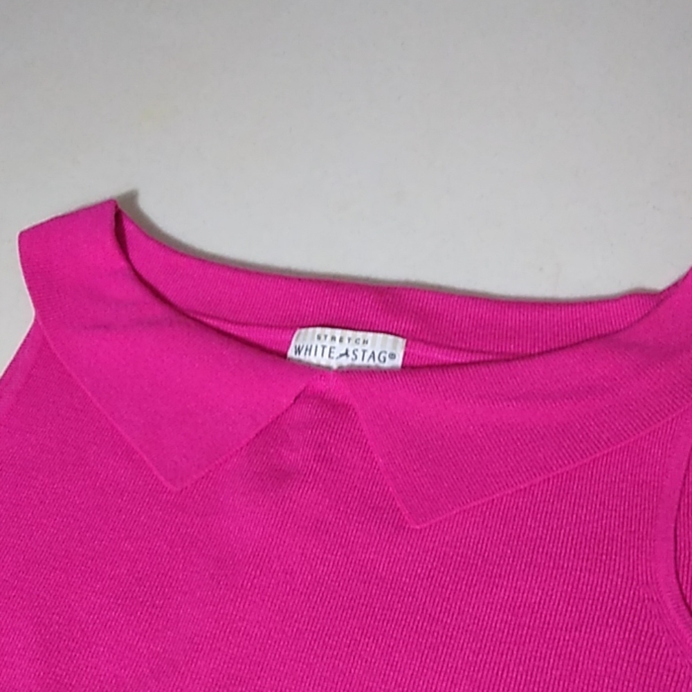 Women's Wide Neck Pointed Collar Spandex Sweater - Picture 3 of 6